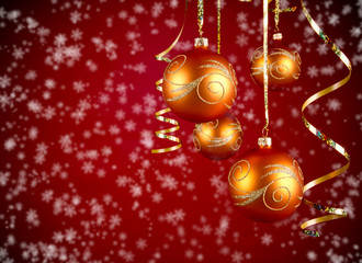 Christmas balls with snow flakes