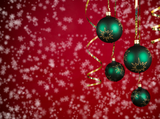 Christmas balls with snow flakes