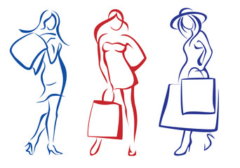 woman with shopping bag, collection