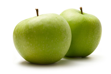 Green apples isolated on the white background