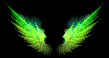 Obraz premium zielone i żółte ostre skrzydła