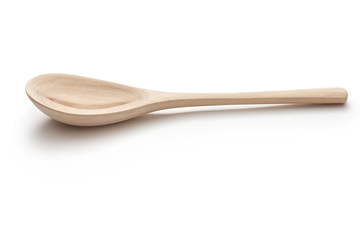 Wooden spoon isolated on the white background - obrazy, fototapety, plakaty