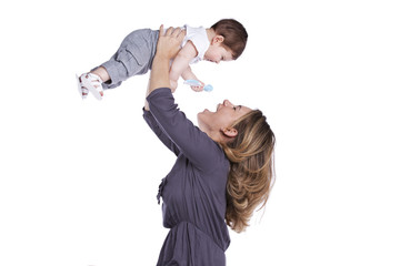 Mother with her baby son