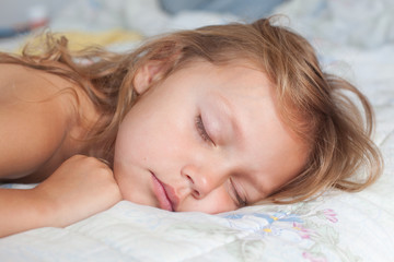 sleeping little girl portrait
