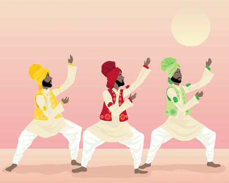 punjabi dance Stock Vector | Adobe Stock