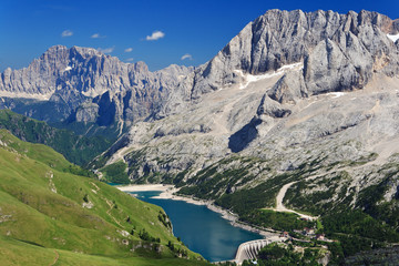 Fedaia pass and lake, Trentino, Italy