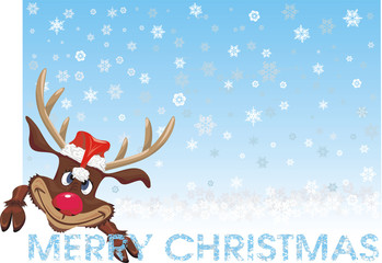 merry christmas - red nosed reindeer