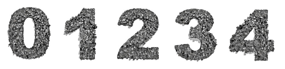 City alphabet numbers set 1
