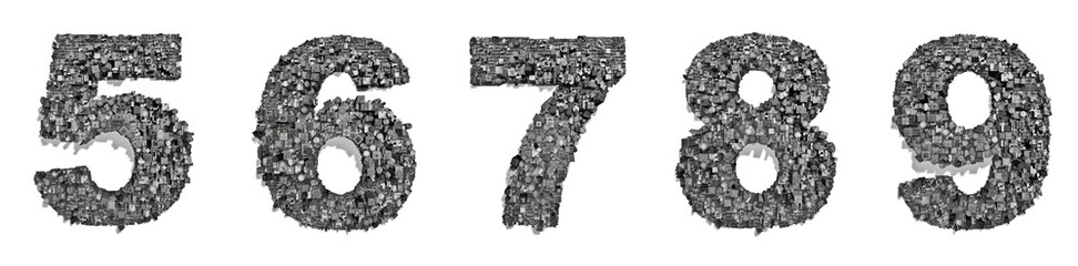 City alphabet numbers set 2