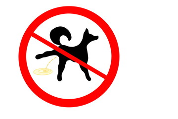 Prohibition sign for dog piss