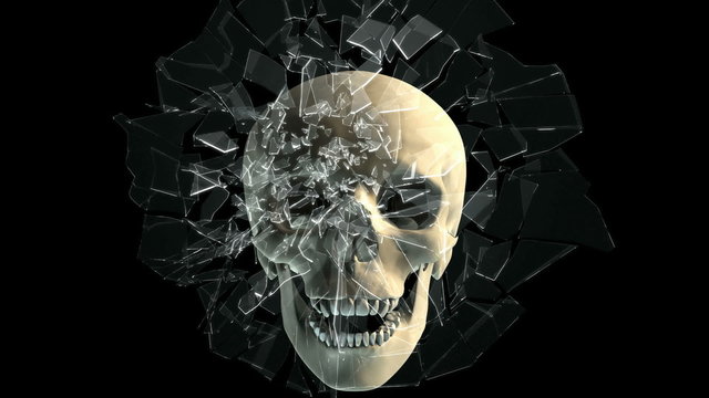 Skull breaking window