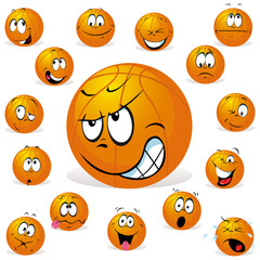 Naklejka premium basket ball with many expressions