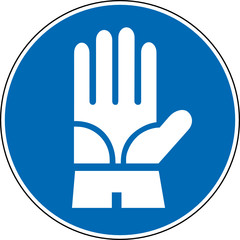 Gebotszeichen Schutzhandschuhe tragen Schild Zeichen