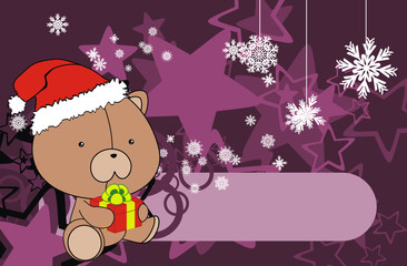 teddy bear baby cartoon xmas background