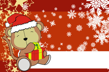 monkey baby cartoon xmas background