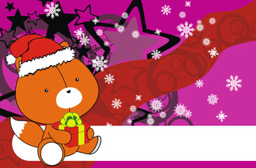 fox baby cartoon xmas background