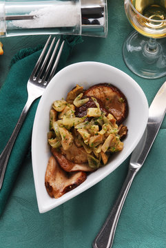 Ensalada de hongos y chalote