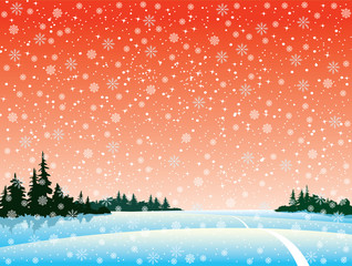 Obraz na płótnie Canvas Vector winter landscape