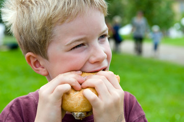 boy is eating
