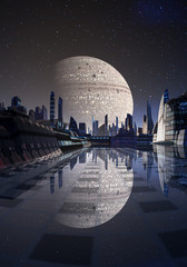 Fototapeta premium Futuristic City On An Alien Planet Part 10