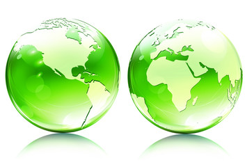 glossy earth map globes