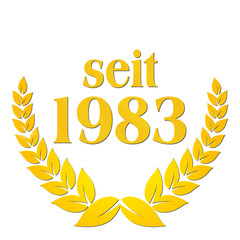 seit 1983  jubiläum lorbeerkranz lorbeer gold