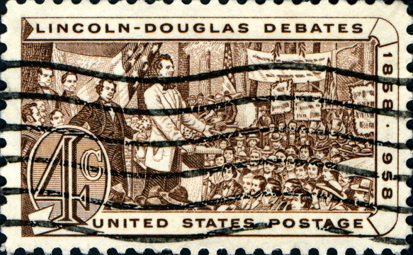 Lincoln- Douglas Debates. 1858 -1958. US Postage.