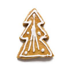 sweet christmas gingerbread isolated on white background