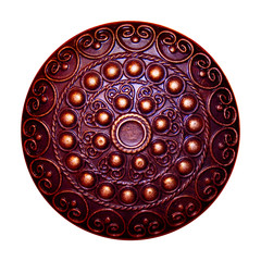 Ancient warrior shield isolated on white