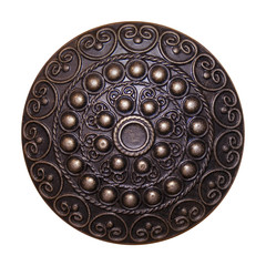 Ancient warrior shield isolated on white