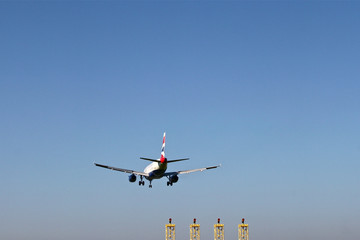 Landing airplane