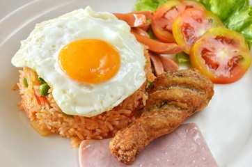 American style breakfast set, fried rice