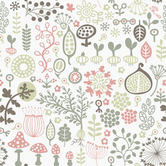 light seamless pattern with floral motif