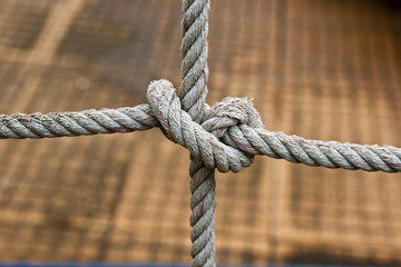 strong knot tied by a rope