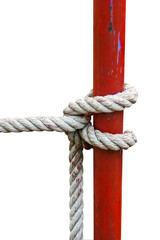 strong knot tied by a rope