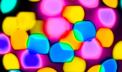 glowing bokeh colorful lights in black