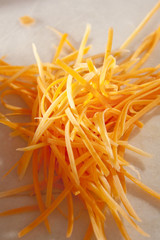 Raw carrot shavings