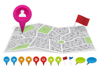 Fototapeta premium City map with labels. Vector illustration.