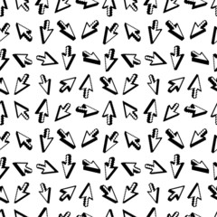 Cursor seamless background pattern. Vector.
