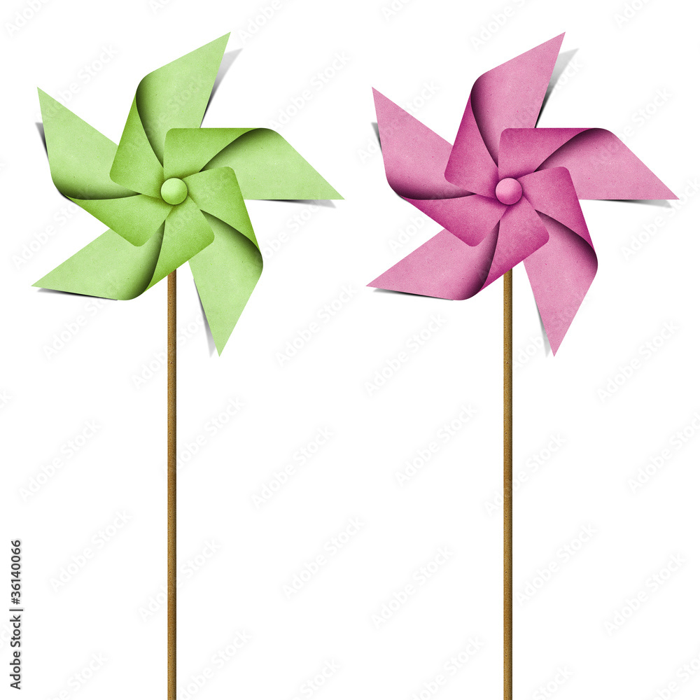 Canvas Prints windmill recycled papercraft background