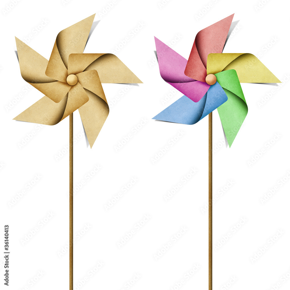 Canvas Prints windmill recycled papercraft background