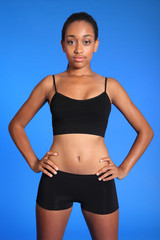 Fit athletic african american sports woman torso