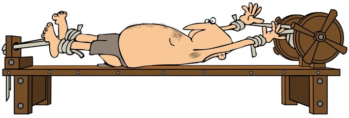 Man Being Tortured On The Rack