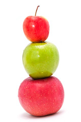 3 apples isolated on white background