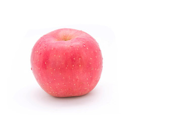red apple isolated on white with drop of water