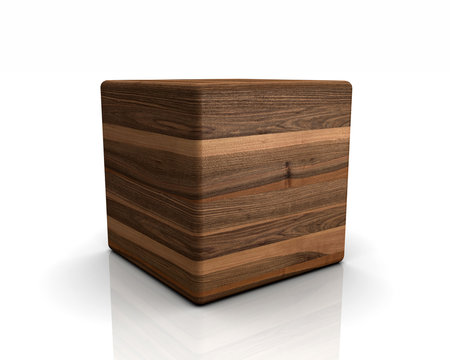 3D Holzw&uuml;rfel abgerundet - Nuss (Europ&auml;isch)