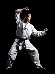 Taekwondo, Doppelfaust, vor schwarz