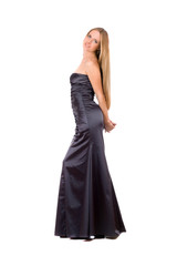 Naklejka premium Beautiful young woman in evening dress