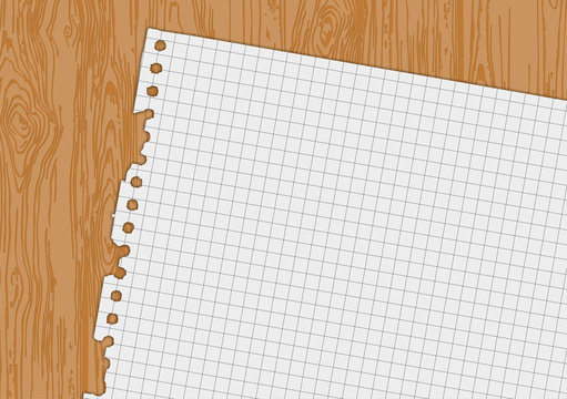 Blatt Papier aus einem Collegeblock