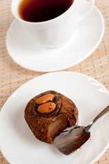 A delicious dessert - almond truffles and coffee
